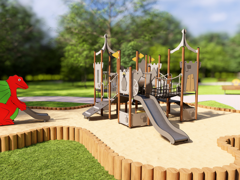 Aire de jeux extérieure pour enfants – équipements ludiques sécurisés